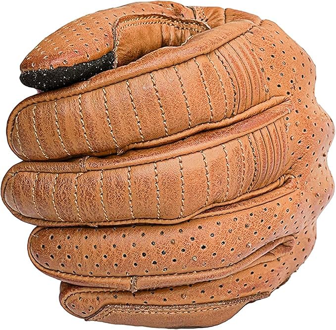 Leather Motorcycle Gloves with Adjustable Fitting Bike Riding Gloves - Image 3