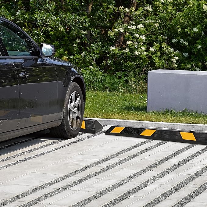 1-Pack 72" Rubber Parking Curb, Heavy Duty Long Garage Floor Wheel Stopper - Image 7