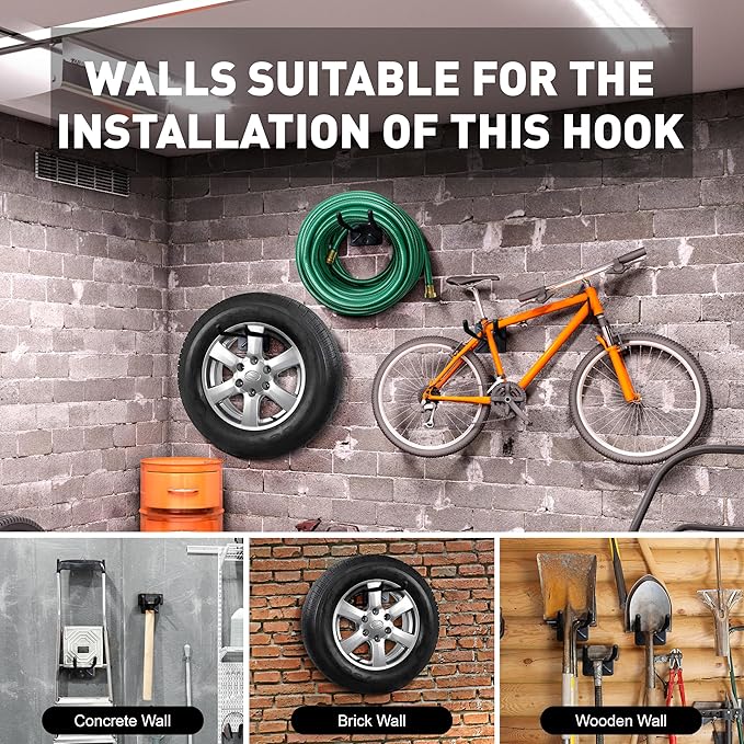 SMART JERRY - Garage Hooks Heavy Duty Tool Organizer │Wall Mount Hooks - Image 6