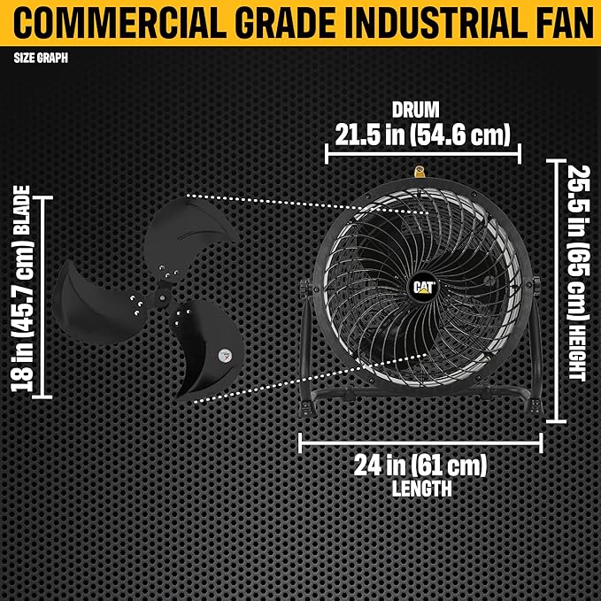 CATERPILLAR 18 inch High Velocity, 3400 CFM, 4 Speed, 360 Degree Metal Heavy - Image 2