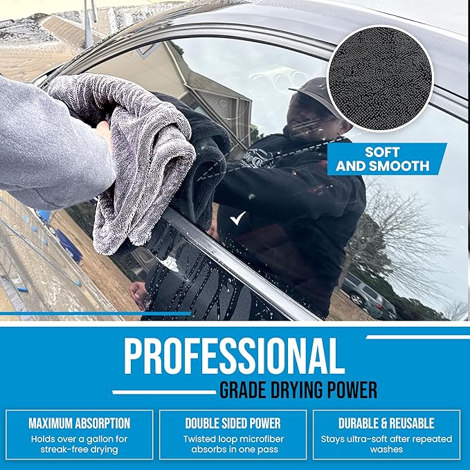 Car Drying Towel Extra Large 36"x24" Super Absorbent - Image 6