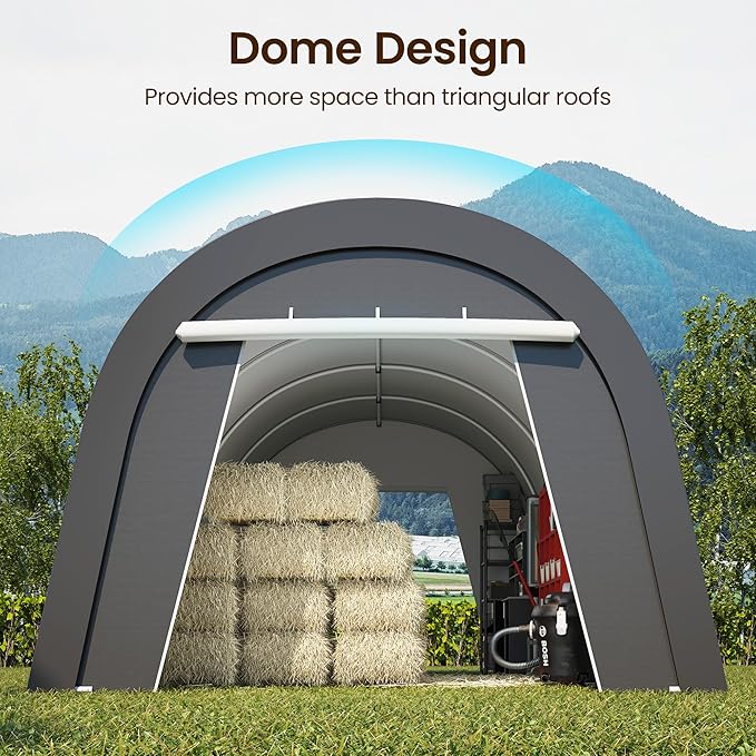 Kiss the Water Carport, Round Portable Garage, Steel Heavy Duty Carport - Image 4