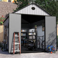 7.3x11.2 FT Resin Outdoor Storage Shed Large, 566 Cuft Garden Tool Sheds & by EHHLY