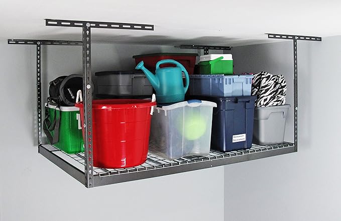 MonsterRax Overhead Garage Storage Racks 4x6 Ceiling Mounted Shelving, - Image 3