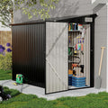 4x8 FT Metal Outdoor Lean to Storage Shed, Lean to Garden Shed Utility Tool Shed by RELJOFUM