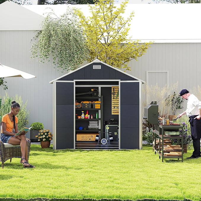 MyVoice 8x8 FT Outdoor Resin Storage Shed - Image 9