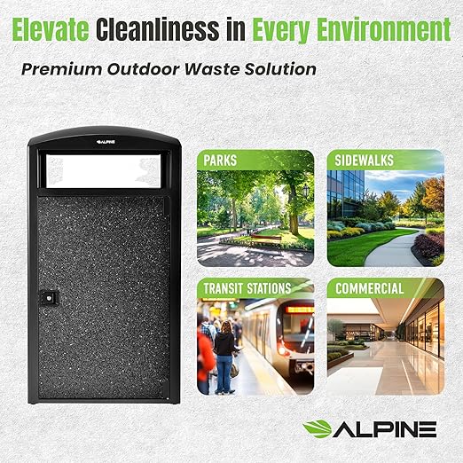 Alpine Outdoor Commercial Trash Can - Image 7