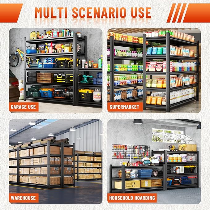 2500LBS Heavy Duty 5-Tier Steel Shelving Unit - Image 9