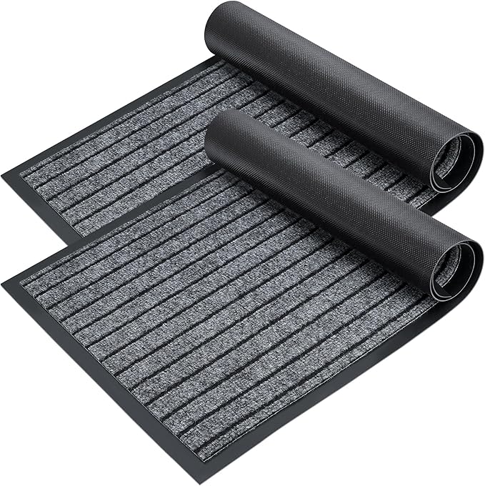 LotFancy 30" x 17" Set of 2 Front Door Mat by LotFancy