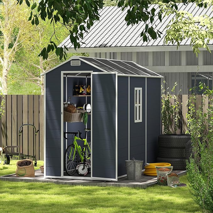 8x4 FT Outdoor Storage Resin Shed - Image 6
