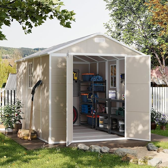 UDPATIO Outdoor Storage Shed 8 x 10 FT, Resin Garden Sheds - Image 9