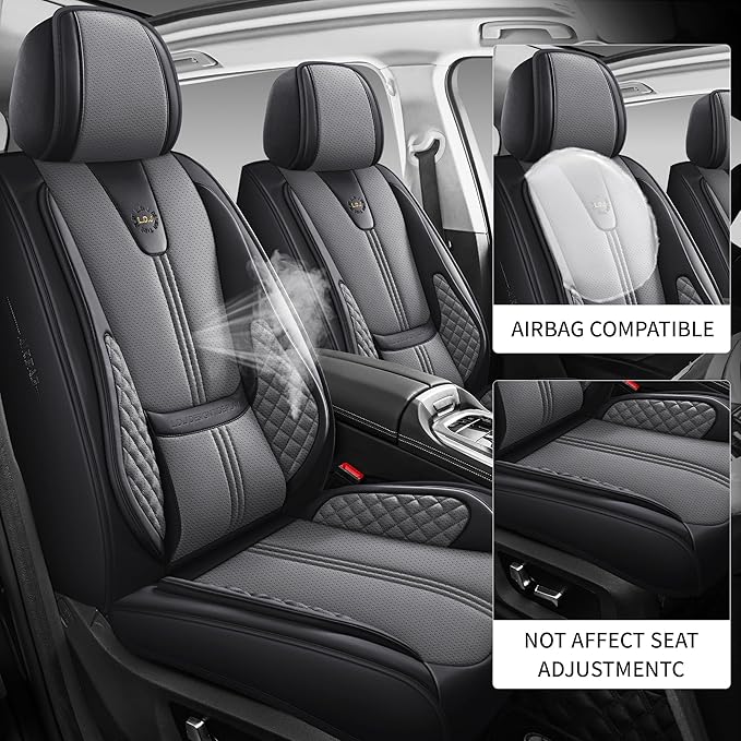 Car Seat Covers Front Only, Easy Install Luxury Leather Automotive Seat Covers - Image 3