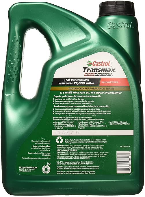 Castrol Transmax High Mileage Automatic Transmission Fluid, 1 Gallon - Image 4