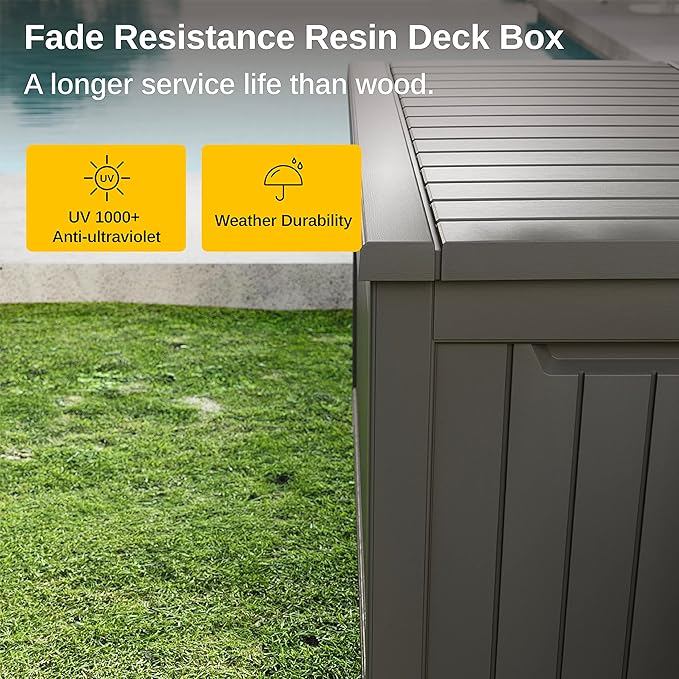EAST OAK Outdoor Storage Box, 230 Gallon Deck Box, Waterproof, UV-Resistant - Image 3