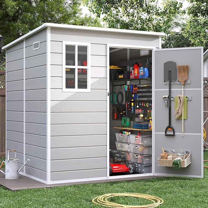 Resin Outdoor Storage Shed by VonzoyHome