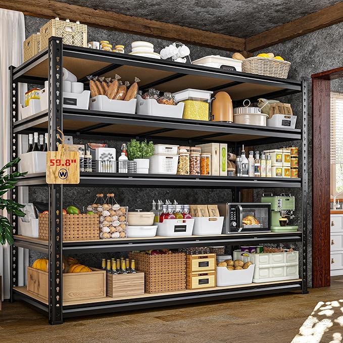 59.8" W Garage Shelving 72" H Storage Shelves 2750LBS Metal Shelving Heavy Duty by Durayloly