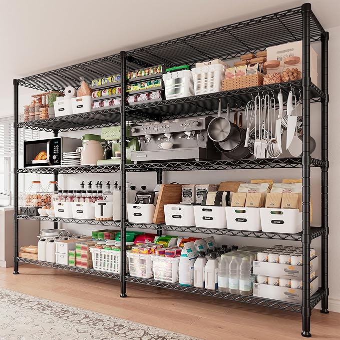 REIBII 70"W Storage Shelves Load 1600LBS, Metal Shelving 5-tier Wire Shelving - Image 2