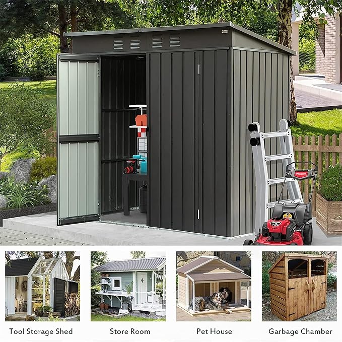 IKERY Galvanized Steel Garden Shed - Image 6
