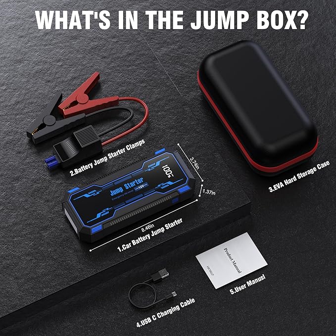 Car Jump Starter 6000A Car Battery Jump Starter Portable, 12V Battery Jumper - Image 7