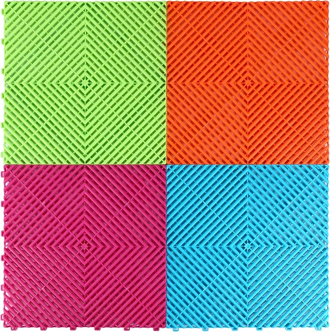 15.7"x15.7" Garage Flooring Tiles, Non-Slip Interlocking Plastic Garage Floor - Image 2