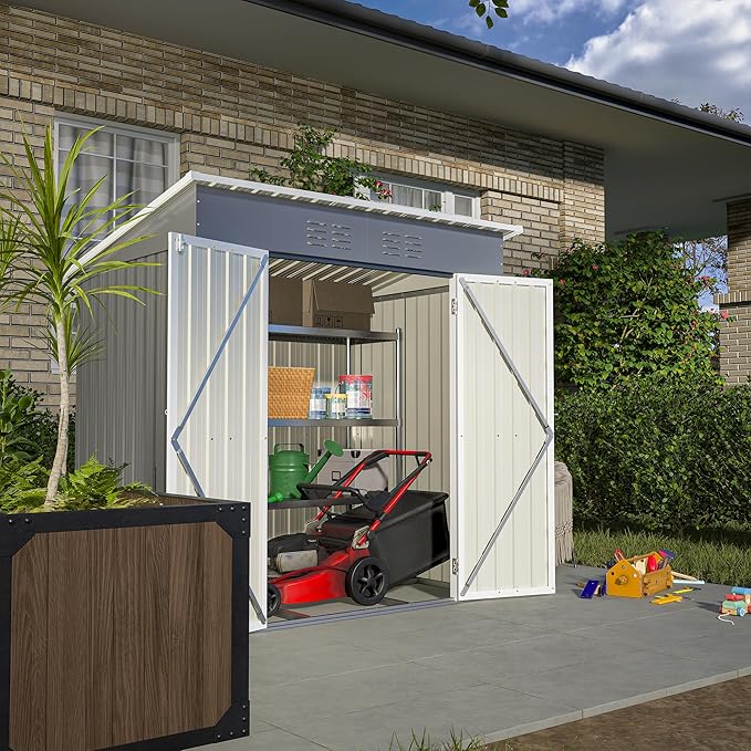Outdoor Storage Shed, 6X4 FT Metal Garden Shed - Image 6