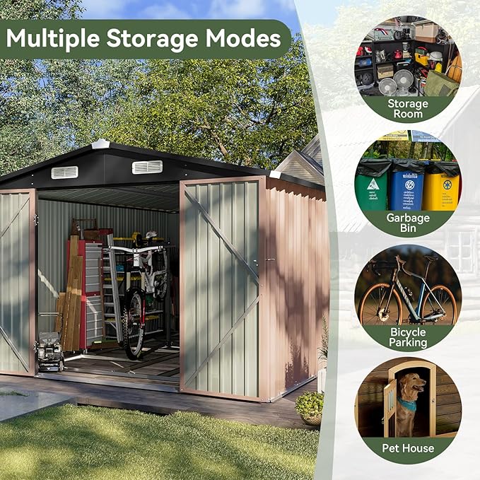 Aoxun 12x7.5 FT Shed Outdoor Storage Shed - Image 6