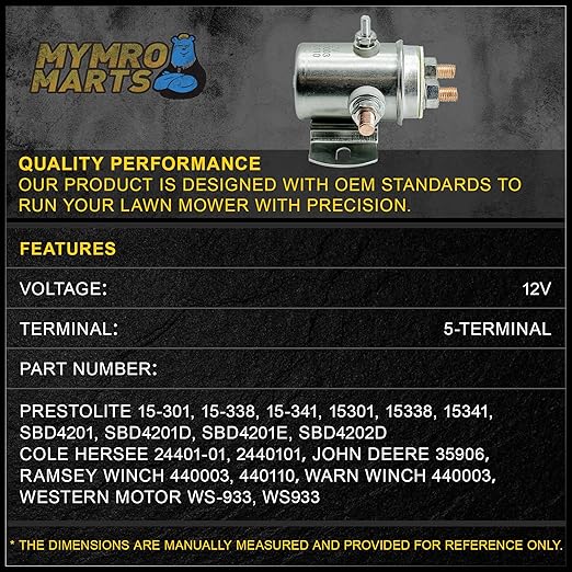 240-01009 Winch Motor Golf Cart Solenoid Compatible with/Replacement - Image 3
