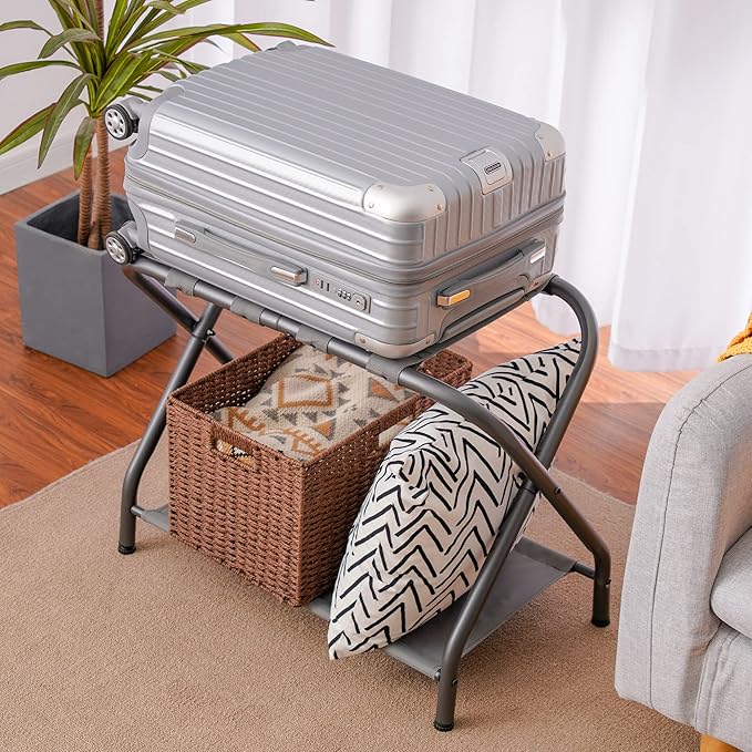 Heybly Luggage Rack, Steel Folding Suitcase Stand - Image 2