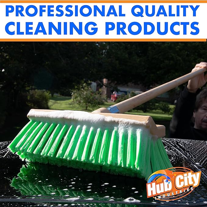 Hub City Industry 10- inch Car Wash Brush, Bi- Level Brush, Soft Nylon Bristle - Image 6