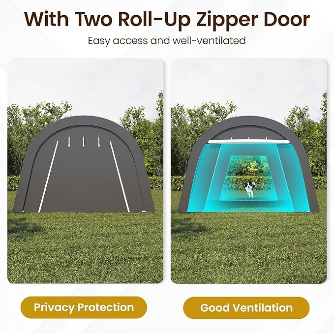 Kiss the Water Carport, Round Portable Garage, Steel Heavy Duty Carport - Image 5
