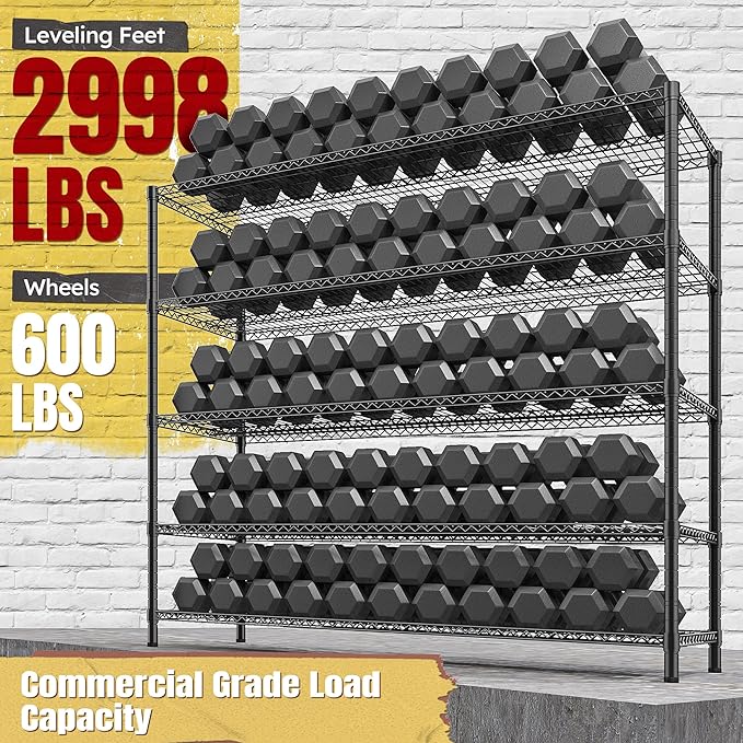 REIBII 85.7"H Storage Shelves 2998LBS Metal Shelving Units - Image 5