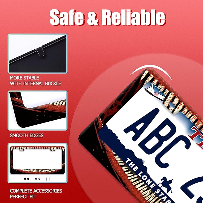 Funny Bloody Teeth License Plate Frame Scary Mouth License Plate Holder - Image 2