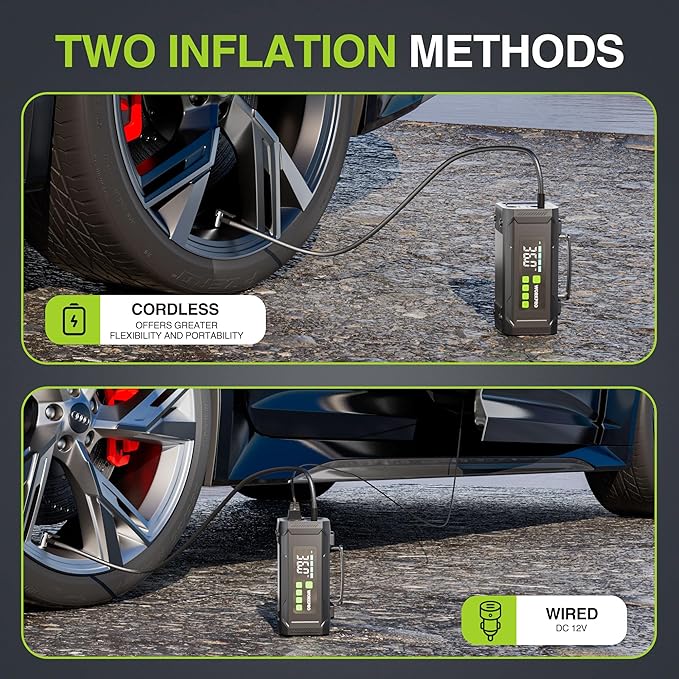 WORKPRO Tire Inflator Portable Air Compressor, 12V Electric Air Pump 150PSI - Image 4