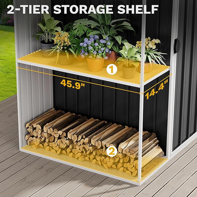 DWVO 8 x 4 ft Outdoor Storage Shed - Image 3