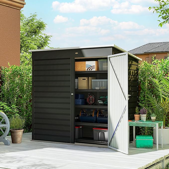 Outsunny 6' x 4' Outdoor Storage Shed, Metal Garden Tool Shed by Outsunny