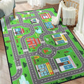 Play Rug for Playroom 59"x39" Car Mat Town City Road Map for Boys Bedroom Fun by Isyorefam