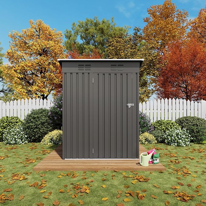 ARMSET 5x3 FT Metal Outdoor Storage Shed - Image 8