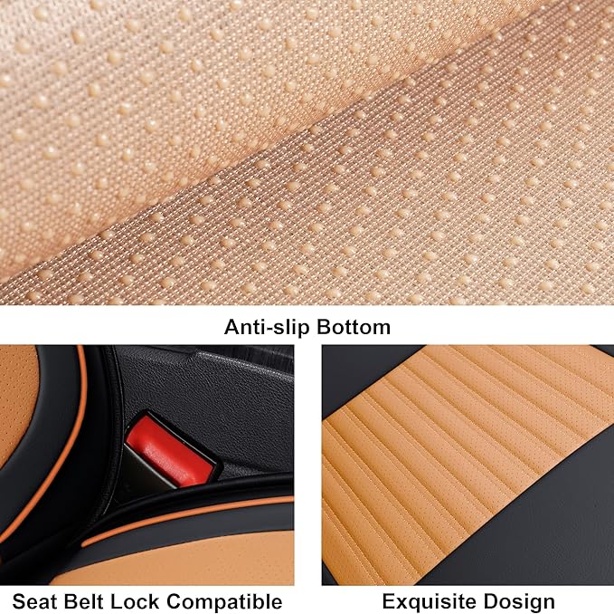 LINGVIDO Car Seat Covers, Breathable and Waterproof Faux Leather Automotive - Image 4