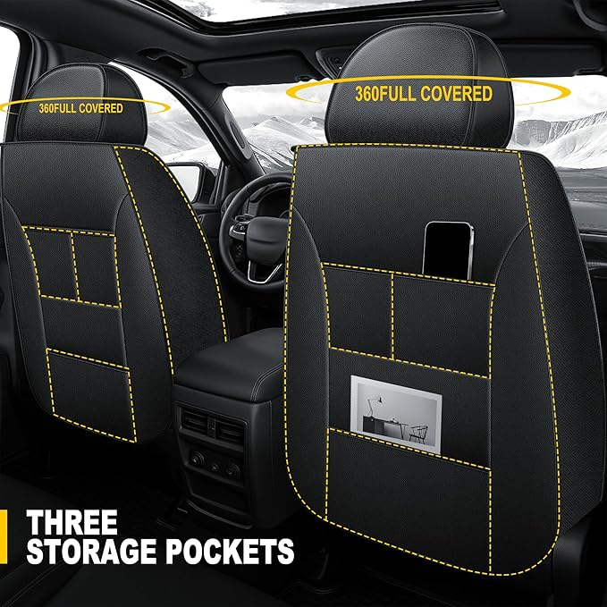 AOMSAZTO Ford Ranger Seat Covers: Full Set Custom Fit 2019 2020 2021 2022 2023 - Image 3