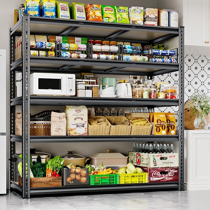 48"W Garage Shelving, 2650LBS Storage Shelves heavy duty, 5 Tier Metal Shelving - Image 3