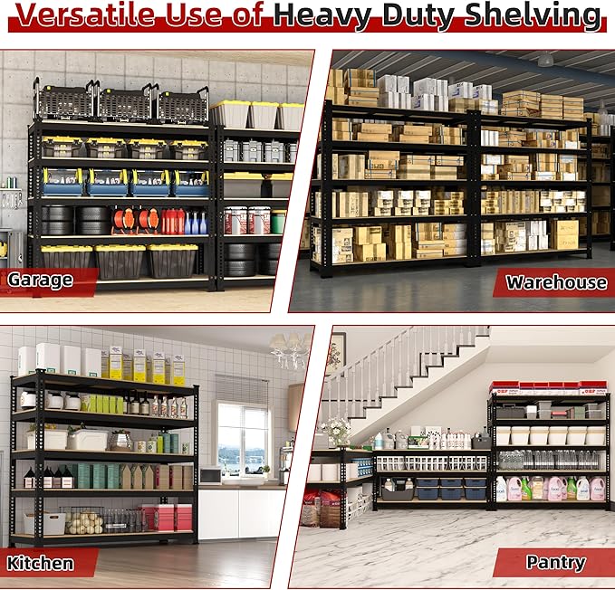 2 Packs 48" W x 24" D x 72" H Adjustable Garage Storage Shelves - Image 7