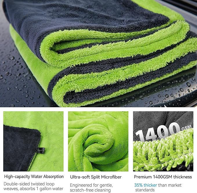1400GSM Car Drying Towel, Microfiber Towels - Image 4