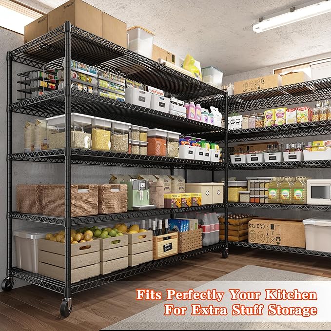 REIBII 73" H Storage Shelves Wire Shelving - Image 5