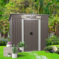 6 x 4 FT Outdoor Storage Shed, Metal Anti-Corrosion Utility Tool House by Favfurish