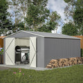 11x13ft Outdoor Metal Storage Shed, Steel Utility Tool Shed Storage House by Jaxilyn