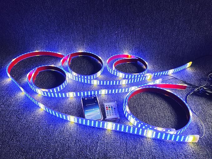 3PCS 4FT Quad Row Brightest Chasing Dream Color LED Light Strips - Image 4