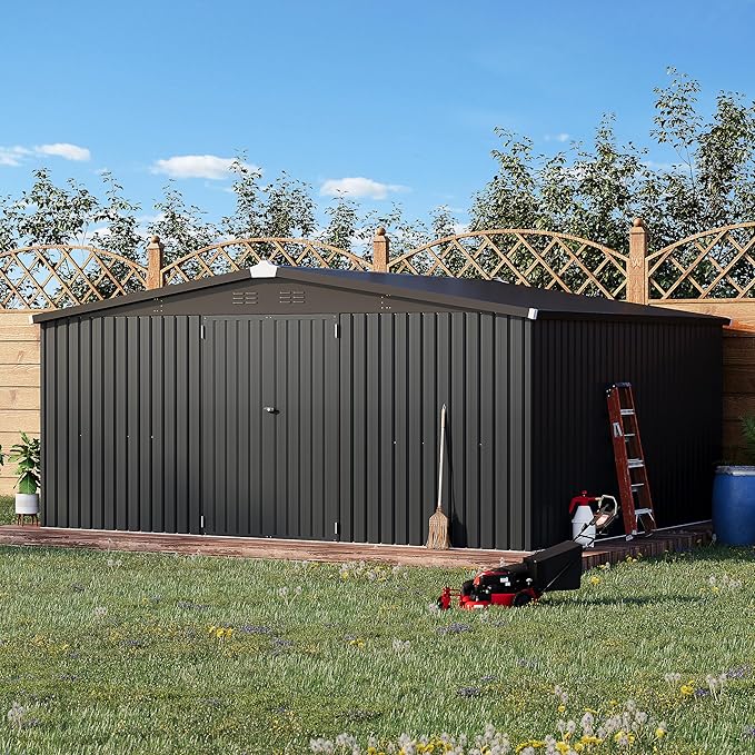 AECOJOY Shed 14' x 12' Storage Shed, Outdoor Metal Storage Sheds & Outdoor - Image 2