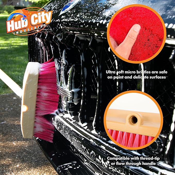 Hub City Industry 10- inch Car Wash Brush, Soft Nylon Bristle, car Accessories - Image 4