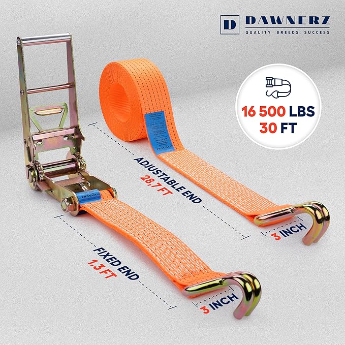 Heavy Duty Ratchet Straps 3 inch x 30 ft - Image 3