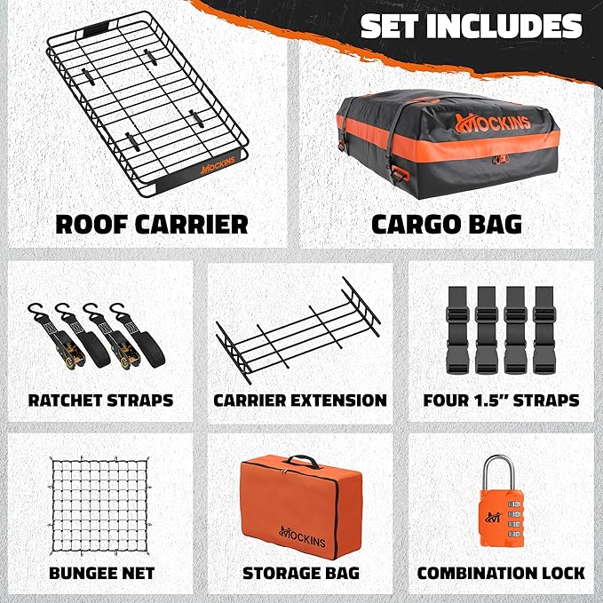Mockins 64"x39"x6" Heavy Duty Roof Rack Cargo Carrier - Image 9